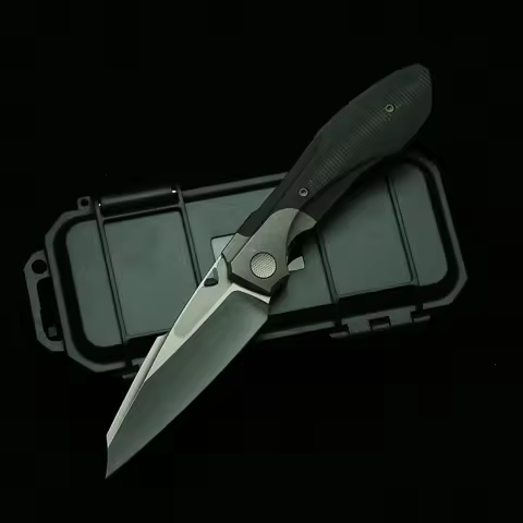 LEMIFSHE New Voodoo Folding Knife N690 Steel Micatta Titanium Handle Outdoor Camping Kitchen Surviva