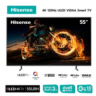 Hisense TV 55 นิ้ว รุ่น 55U8H ทีวี 4K ULED VIDAA 120HZ U6 Quantum Dot Colour Smart TV /DVB-T2 / USB 2.0 /3.0/ HDMI /AV / Voice control