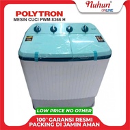 POLYTRON PWM 8366 Hijab Series - Mesin Cuci 2 Tabung 8 kg Twin Tube