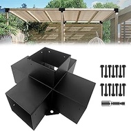 5-Way Pergola Coner Bracket,Galvanized Steel Woodwork Bracket for 4" x 4“(3.5" x 3.5”) Lumber,Metal 