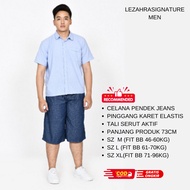 Celana Pendek Denim Pria jins Cowok Selutut Crop  Lezahrasignature  Clana Bermude Jeans James