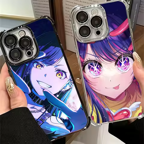 Oshi No Ko Anime Plating Phone Case For Xiaomi Poco X6 X7 X8 Pro Max X5 X3 M8 M7 M5S Redmi 15C 15 14