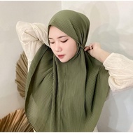 Bergo Plisket Lidi Full Ceruty Maryam Non Pet Tali Diamond Grosir Hijab Jilbab Instan Kerudung Amira