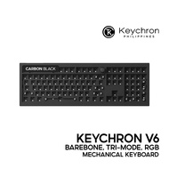 Keychron V6 Max QMK Mechanical Barebone, Carbon Black, Full, Tri-mode, RGB, QMK/Launcher, Hotswap