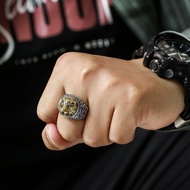 Original Design Gluttonous Four Mythical Beasts Zodiac Ring Men's Sterling Silver Live Adjustment Do