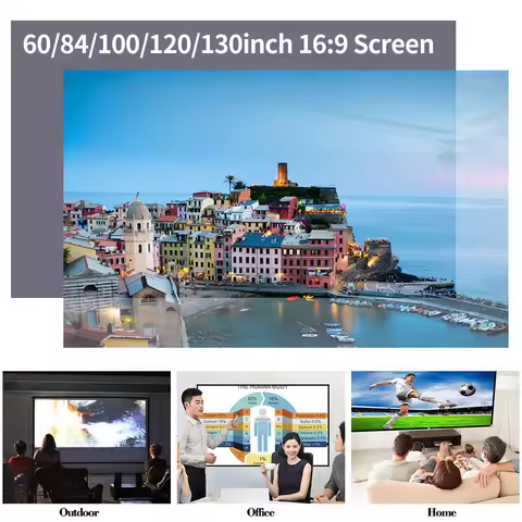 High Brightness Projector Screen 60/84/100/120 inch 16:9 Reflective Fabric Cloth Beamer Projection S