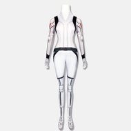 2XS~3XL Marvel Hero Black Widow Natasha White Battle Costume Cosplay Halloween Tight jumpsuitcosplay