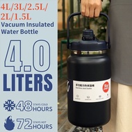 Thermos Bottle 4000ml/3000ml/2500ml/2000ml/1500ml Tumbler with Handle S304 Thermal Bottle Insulated 