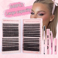 D I Y Single Cluster Curved Eyelashes 6 4 0 Large Capacity Family Portrait Book Mixed Package for Fa