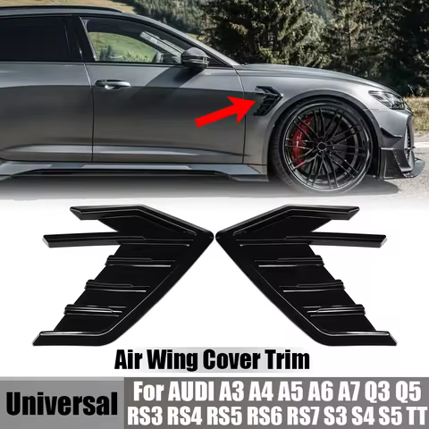 Car Side Vent Fender Spoiler Outflow Vent Sticker Universal For Audi A3 A4 A5 A6 A7 S3 S4 S5 S6 S7 R