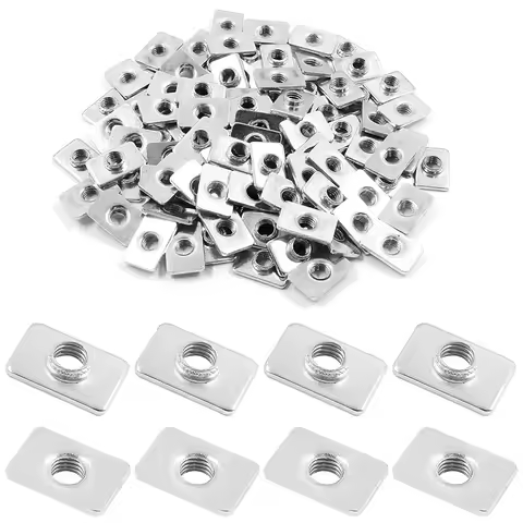 100pcs Flat Sliding T-Slot Nut M5 M4 M3 for 2020 Series Aluminum Extrusions Frame 3D Printer Openbui