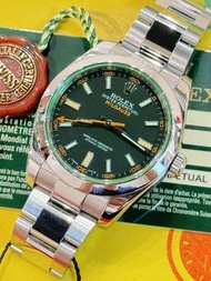 🌈🌈新返貨啦🌈🌈💳連出世卡💳⚡️⚡️Rolex MILGAUSS 116400⚡️⚡️💚💚綠玻璃💚💚⚡️閃電針⚡️連原裝Rolex 鋼帶🧡🧡40mm 狀態一流😎BW3806(旺角洗衣街店）