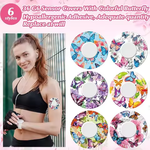 Waterproof & Sweatproof Hypoallergenic CGM Overpatches, 6 Pcs for Freestyle Libre 2/3 Sensor, Long L