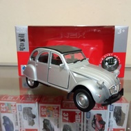 Citroen 2CV diecast miniature classic car model old school Welly nex toy collection and display