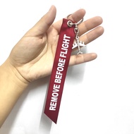 Aviation Ribbon Strape before flight Please Remove Keychain Jacket Ornaments Duffel Tag