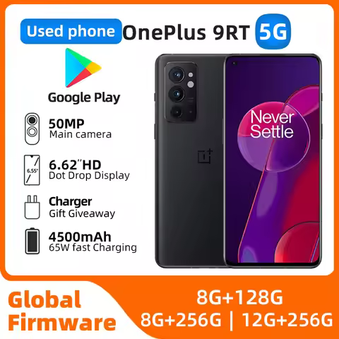 OnePlus 9RT 9R T 5G Global Rom Multi-language 8GB 128GB 120Hz 6.62 inches AMOLED 65 Warp Charging us