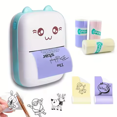 Mini Printer, Inkless Sticker Maker, Free Cut Small Pocket Printer, Wireless Mini Sticker Printer, P
