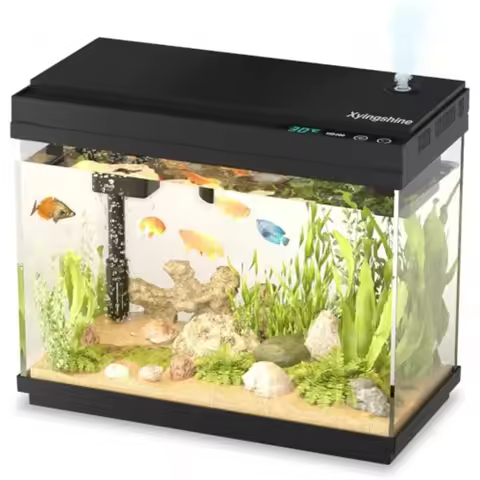 Compact Desktop Fish Tank Smart Aquarium Kit with 2.5Gal AutoHumidifying Feature Intelligent Mist Sp