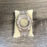 41MM Sapphire Glass Watch Case Starburst Rose Gold Case + Watch Strap for NH35/NH36/4R36 Movement