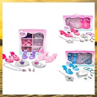 (HARB) Princess Dress Up Shoes for Kids Princess Heels Tiaras and Jewelry Set Toddler Gifts for Ages