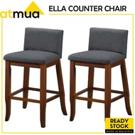 Atmua Furniture Ella Counter Chair [2 UNIT] High Chair Bangku Tinggi (Seat Height 60cm) Solid Rubber Wood