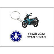 yamaha y15zr 2022 cyan cyan keychain 2d