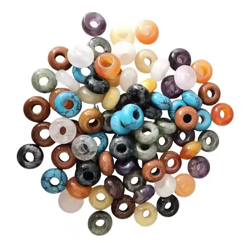 14x8mm Abacus Gemstone Beads Drilled Big Hole (5MM) for Making JewelryBracelet Handmade Crave Spacer