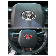 TOYOTA【方向盤標誌貼】買1送1 ALTIS AURIS SIENTA YARIS RAV4 1個 紅*2(買1送1)