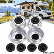 BAIHEIH 4PCS Trailer Hub Dust Cap, with Rubber Plug Heavy Duty Trailer Axle Dust Cap, Durable 2.44 I
