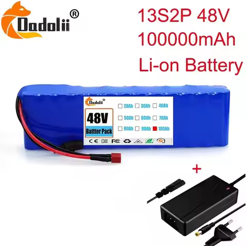 13S2P 48V 100000mAh 100Ah Lithium-ion Battery Pack with 250W 350W 500W 750W 1000W BMS And a complime