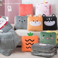 Office Nap Pillow Blanket Cushion Car Blanket 2-in-1 Pillow Thickened Winter 7JZ4