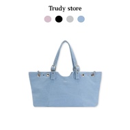 Hieta Korea Small Design Brand New Rivet Denim Bag Large Capacity Tote Shoulder Handbag Women Fashio