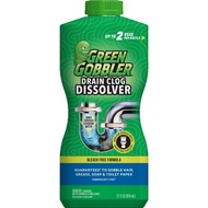 Green Gobbler Drain Clog Dissolver 916ml - Dissolves Hair, Soap, Toilet Paper, Grease & Flushable Pe