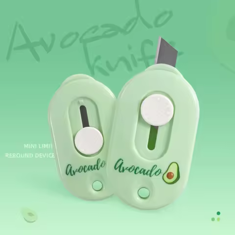 1pcs Avocado Utility Knife Green Life Portable Mini Size Safety Metal Blade Box Opener Paper Cutter 
