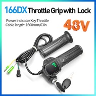Electric Bicycle Throttle Handle 36V 48V with Lock Handle Ebike Scooter Accelerator Power Indicator