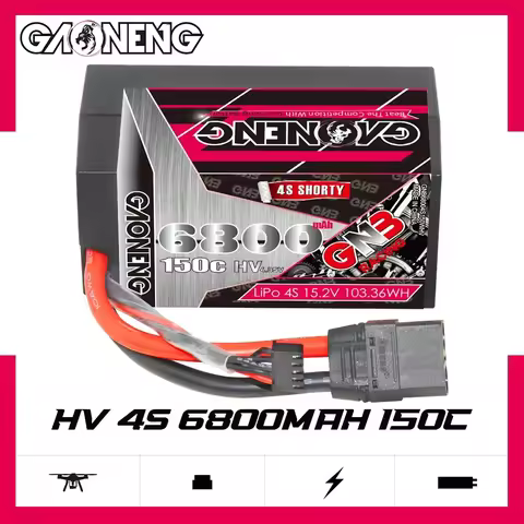 Gaoneng GNB 6800mAh 4S2P 15.2V 150C Hardcase 4S Shorty HV LiPo Battery Pack With XT90 EC5 Plug For 4