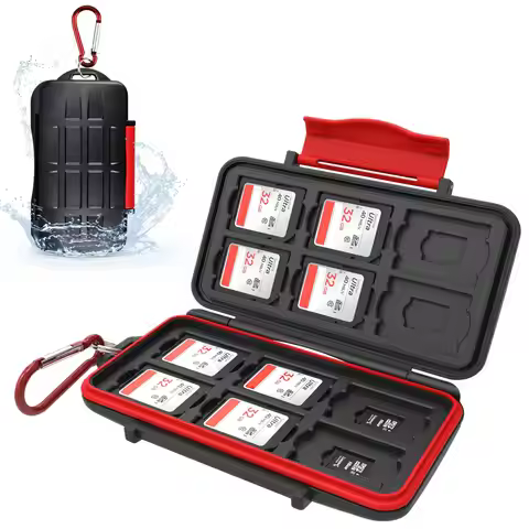 Professional Waterproof Holder Storage SD SDHC SDXC TF Memory Card Case Protector Cover for 12 SD Ca
