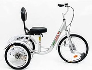Bike Three Wheel Bike, Tricycle for Adults with Cargo Basket 1 Speed Adult Trikes 3 Wheel Bikes with Steel Frame for Adults Women Men Seniors Exercise Shopping Cycling Pedalling
