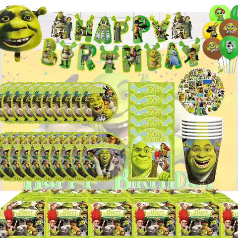 New Monster Shrek Prince Donkey Green Princess Happy Birthday Banner Party Decorations Supplie Dispo