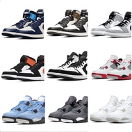 AJ1 High-Top Obsidian North Carolina Biru Hitam Putih Panda Hitam Jingga Gesper Patah Kasut Bola Ker