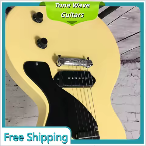 40-inch TV Yellow Junior Guard LPAPS Electric Guitar Single Missing Corner P90 Pickup Blak Pickguard