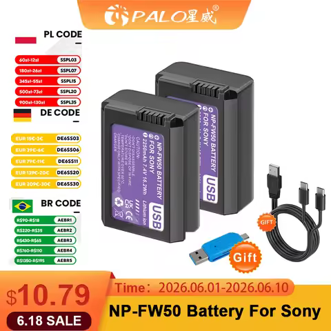 NP-FW50 NP FW50 Type-C USB Battery for Sony ZV-E10 A6000 A6400 A6300 A6500 A7 A7II A7RII A7SII A7S A