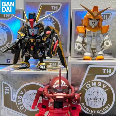 New Genuine Bandai Qmsv Mini 5th Anniversary Collection Blind Box Artist Free Robot Zaku Cool Surpri