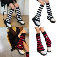 pri Fashion Leg Warmers for Women Japanese Style Long Leg Socks Striped Leg Warmers