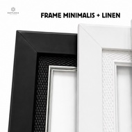 Minimalist Linen 3 CM Photo Frame for 16R Size Photos/20R/20RP/24R - 2 Color Variants (No Photo, Fra