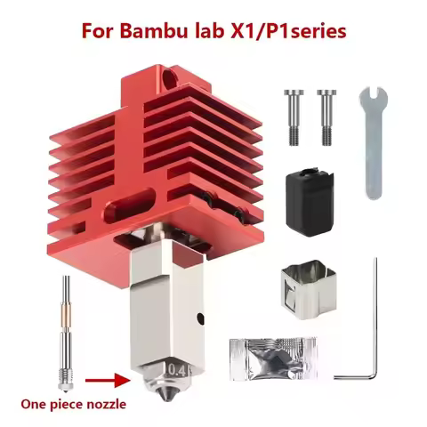 Bambu Lab Upgrade TZ 4.0 Hotend Kit for P1S,P1P,X1,X1C,X1E One-piece Hardened Steel Red Nozzle Ceram