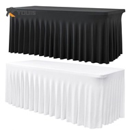YOUIS Table Skirt, Universal Elastic Stretch Tablecloth,  Spandex 4/6FT Washable Bed Cover for Recta
