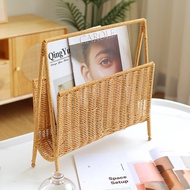 Popular [Wholesale Price]Creative Imitation Rattan Woven Storage Rack for B&B, Cafe, Magazine, Sampl