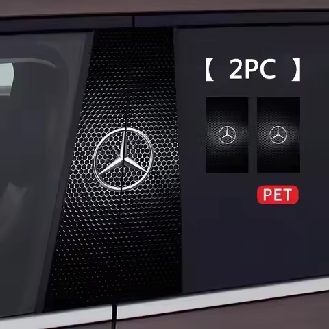 Car Center Pillar Logo Stickers Accessories For Mercedes Benz W205 W204 W203 W212 GLC CLA GLA AMG C1