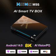 H96 M9S กล่องโยกสำหรับแอนดรอยด์14สมาร์ททีวี3576 8GB 128GB 1000M Wifi6 BT5.4 8K ชุด HD Top Box